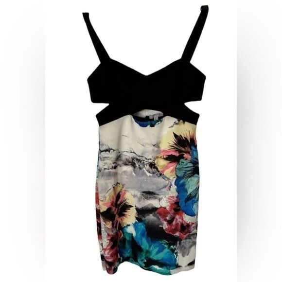 Zara Cut Out Hawaiian Mini Dress Size M - Picture 3 of 8